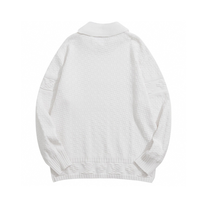 Louis Vuitton Damier Polo Neck Knitted Long Sleeve Pullover Sweater #nigo21884