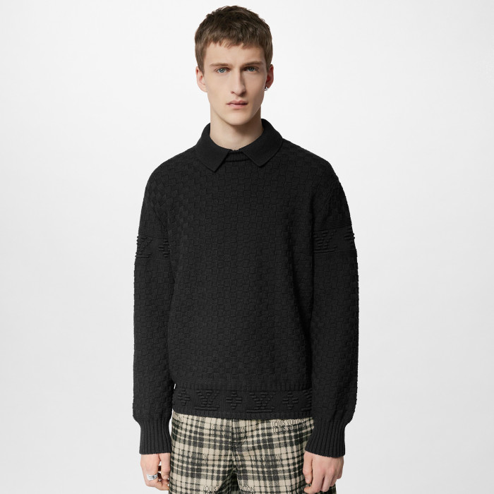 Louis Vuitton Damier Polo Neck Knitted Long Sleeve Pullover Sweater #nigo21884