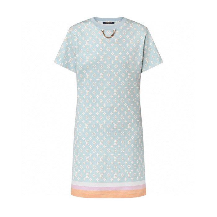 Louis Vuitton Monogram Cotton Printed Short Sleeved Dress #nigo21895