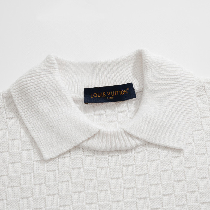 Louis Vuitton Damier Polo Neck Knitted Long Sleeve Pullover Sweater #nigo21884
