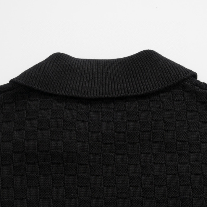 Louis Vuitton Damier Polo Neck Knitted Long Sleeve Pullover Sweater #nigo21884
