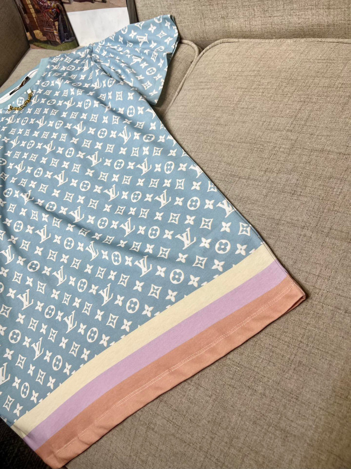 Louis Vuitton Monogram Cotton Printed Short Sleeved Dress #nigo21895
