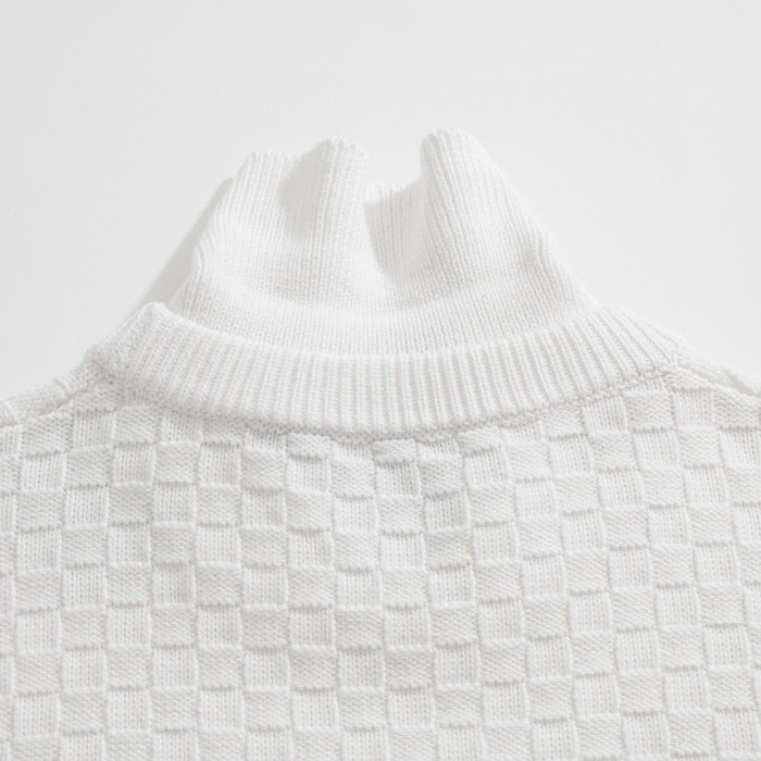 Louis Vuitton Damier Polo Neck Knitted Long Sleeve Pullover Sweater #nigo21884