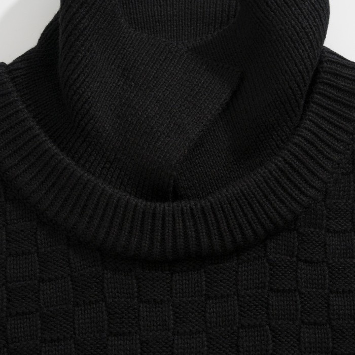 Louis Vuitton Damier Polo Neck Knitted Long Sleeve Pullover Sweater #nigo21884