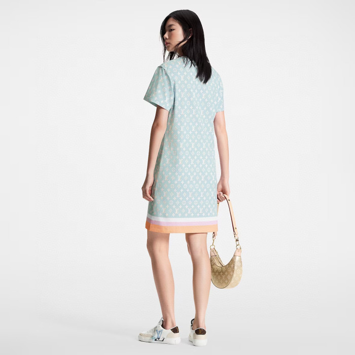 Louis Vuitton Monogram Cotton Printed Short Sleeved Dress #nigo21895