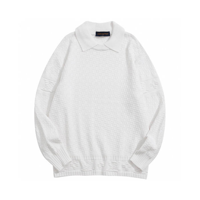 Louis Vuitton Damier Polo Neck Knitted Long Sleeve Pullover Sweater #nigo21884