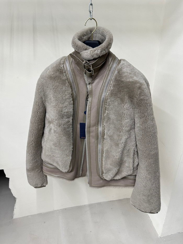 Louis Vuitton Removable Fur Leather Jacket Ngvp #nigo5666