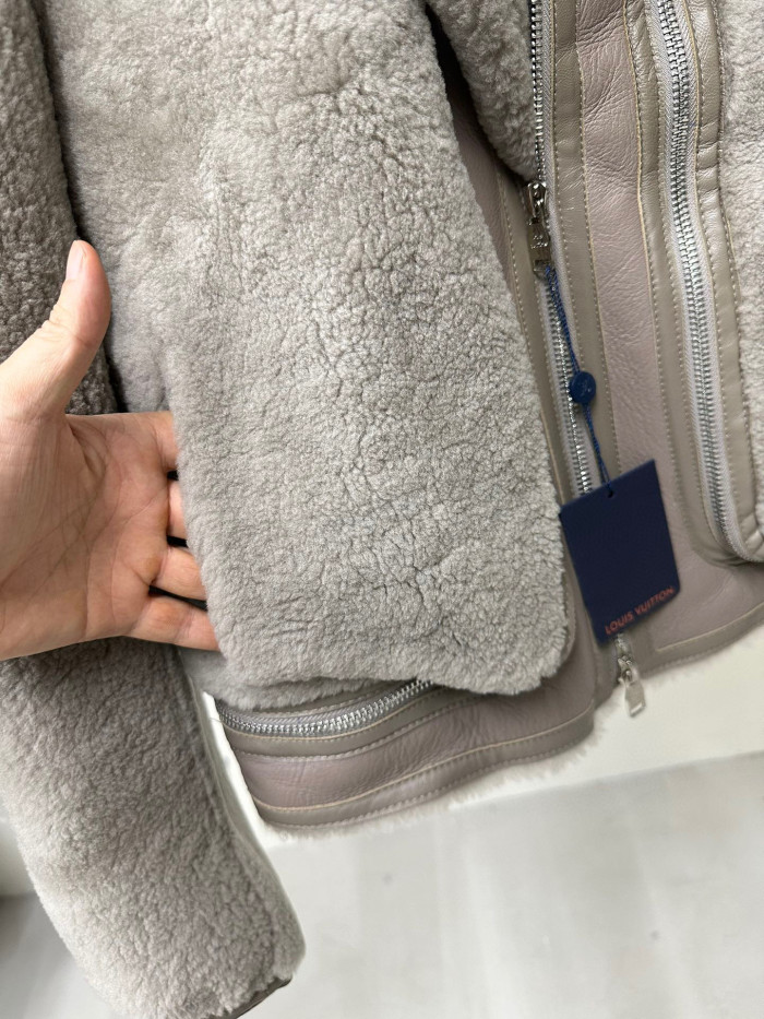 Louis Vuitton Removable Fur Leather Jacket Ngvp #nigo5666
