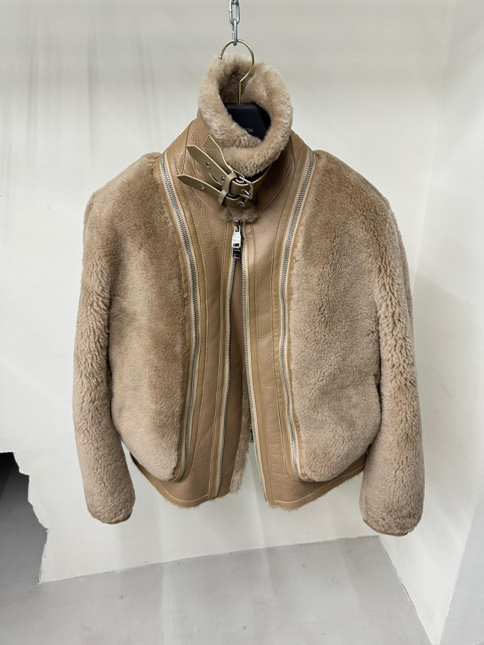 Louis Vuitton Removable Fur Leather Jacket Ngvp #nigo5666