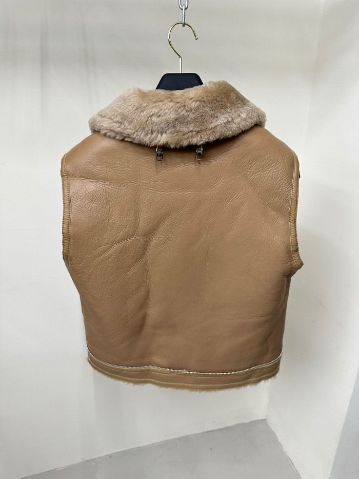 Louis Vuitton Removable Fur Leather Jacket Ngvp #nigo5666