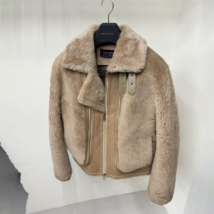 Louis Vuitton Removable Fur Leather Jacket Ngvp #nigo5666