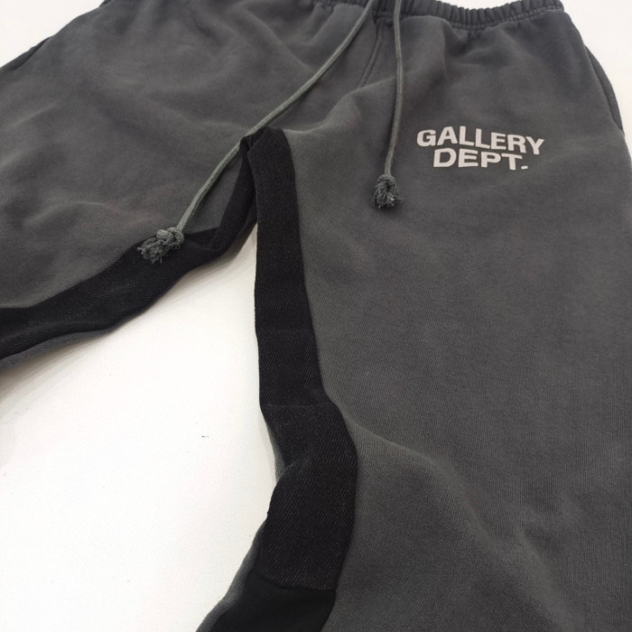 Gallery Dept Dark Grey Patchwork Cotton Drawstring Pants #nigo96556