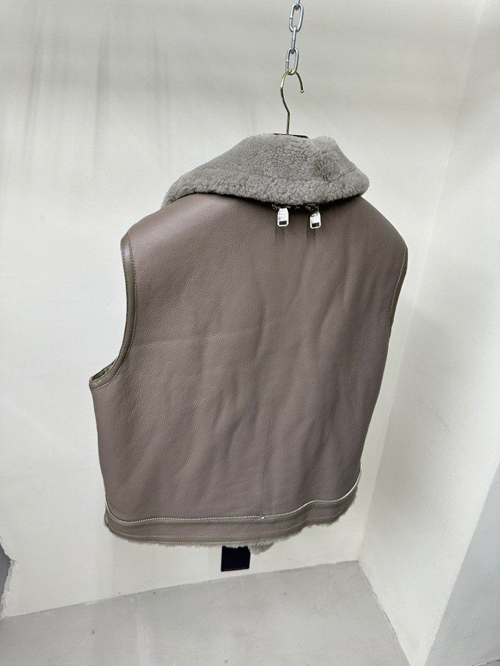 Louis Vuitton Removable Fur Leather Jacket Ngvp #nigo5666