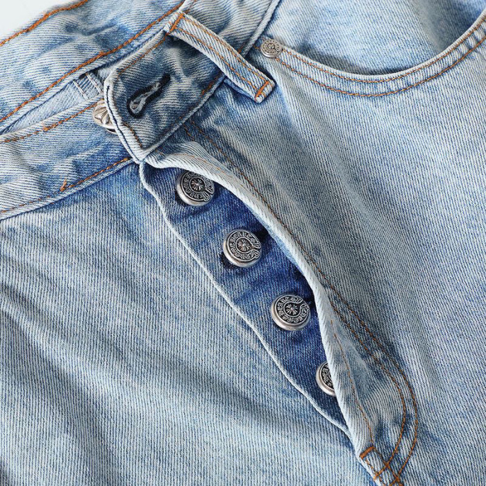 Chrome Hearts Light Blue Graffiti Jeans Pants #nigo96564