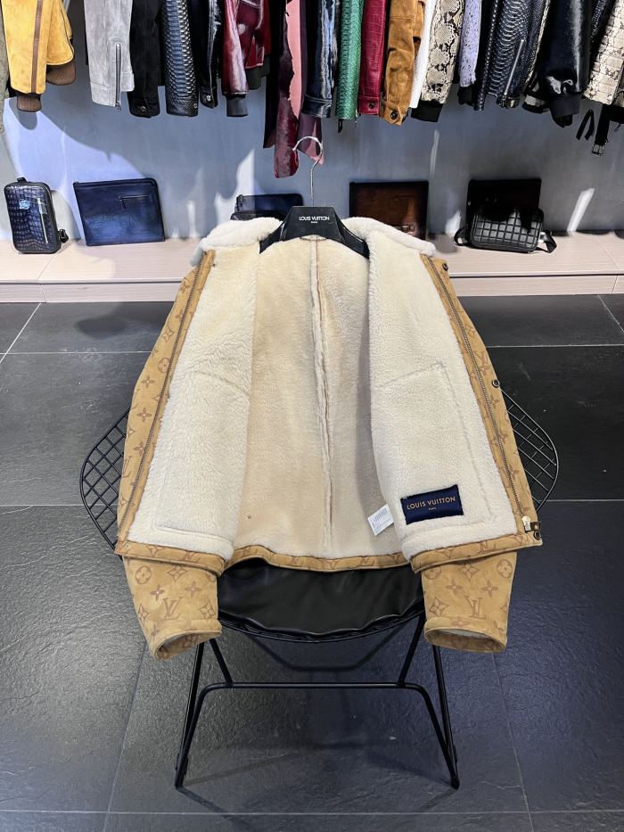 Louis Vuitton Shearling Tunic Leather Jacket Coat #nigo6461
