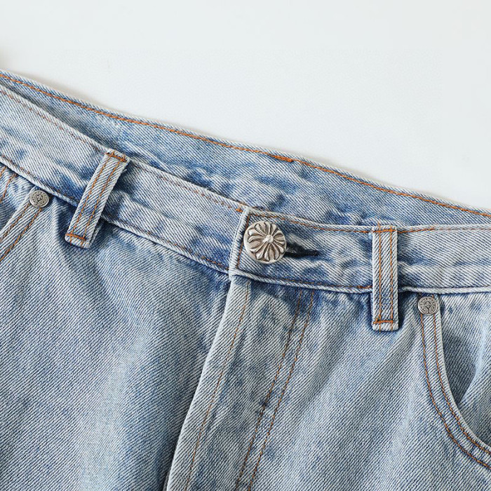 Chrome Hearts Light Blue Graffiti Jeans Pants #nigo96564