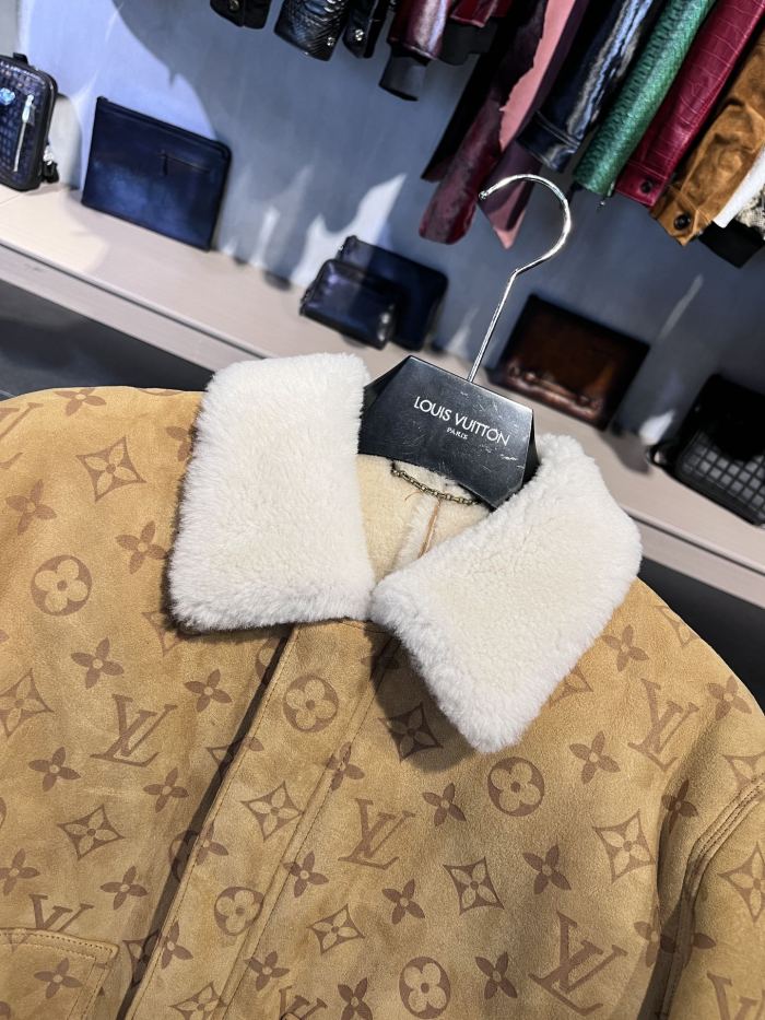 Louis Vuitton Shearling Tunic Leather Jacket Coat #nigo6461