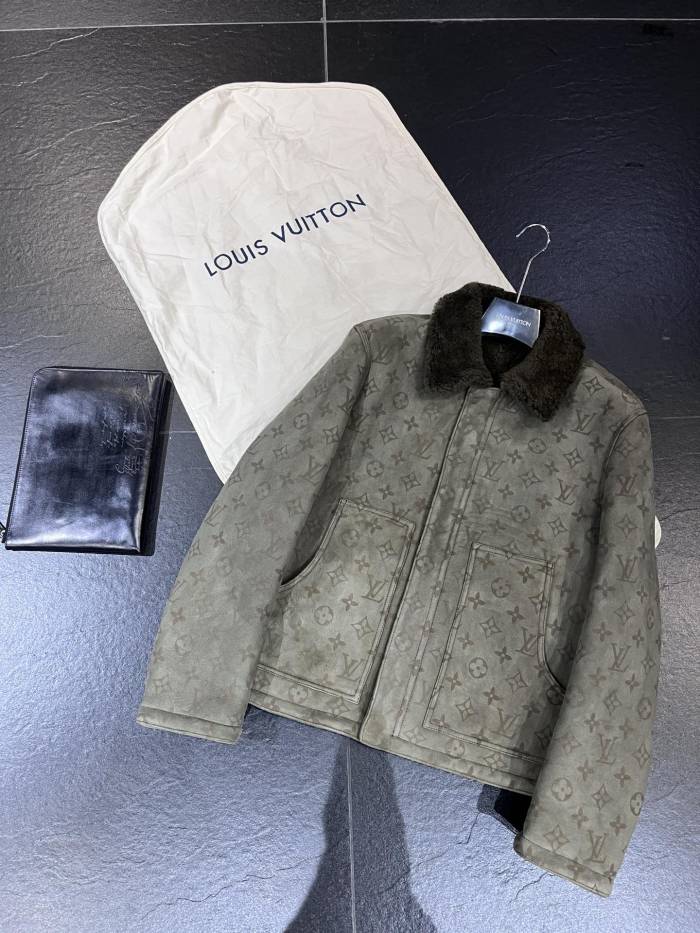 Louis Vuitton Shearling Tunic Leather Jacket Coat #nigo6461