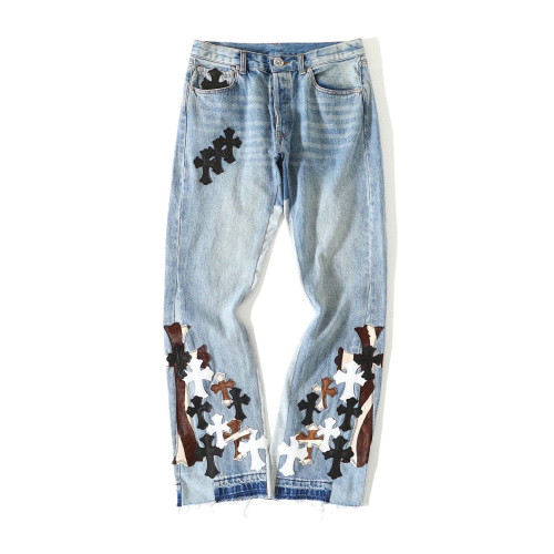 Chrome Hearts Light Blue Graffiti Jeans Pants #nigo96564