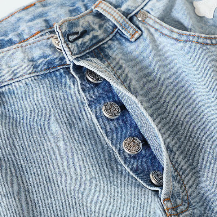 Chrome Hearts Light Blue Graffiti Jeans Pants #nigo96564
