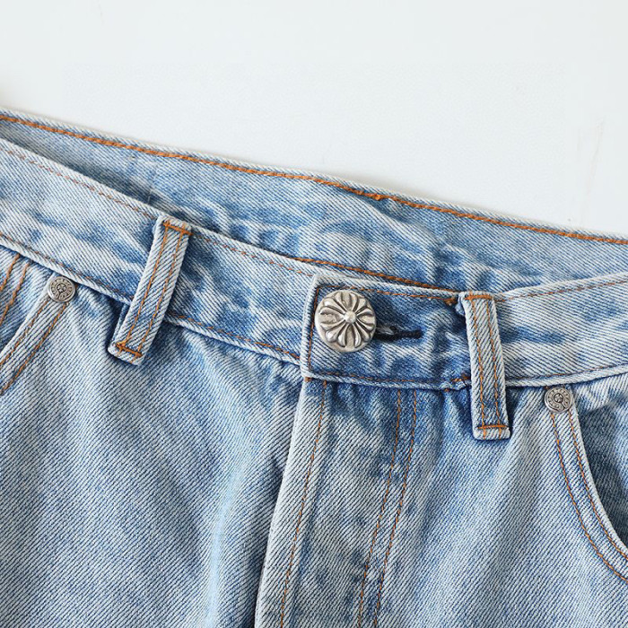 Chrome Hearts Light Blue Graffiti Jeans Pants #nigo96564