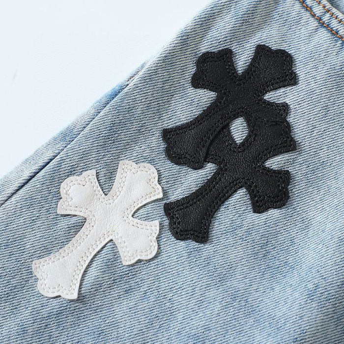 Chrome Hearts Light Blue Graffiti Jeans Pants #nigo96564