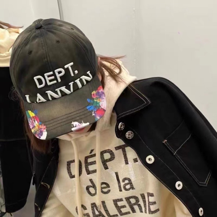 Lanvin Green Graffiti Denim Duck Hat Cap #nigo96561