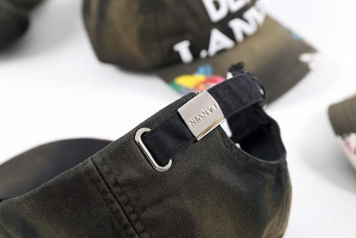 Lanvin Green Graffiti Denim Duck Hat Cap #nigo96561