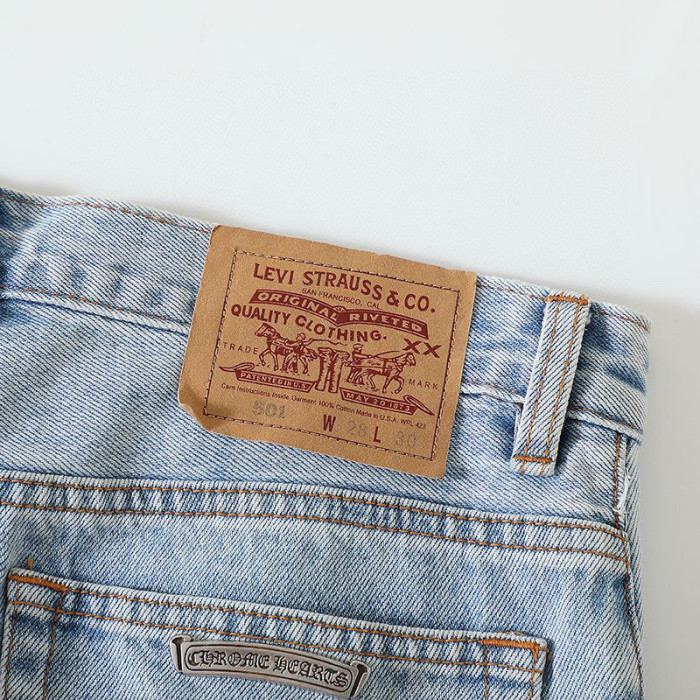 Chrome Hearts Light Blue Graffiti Jeans Pants #nigo96564