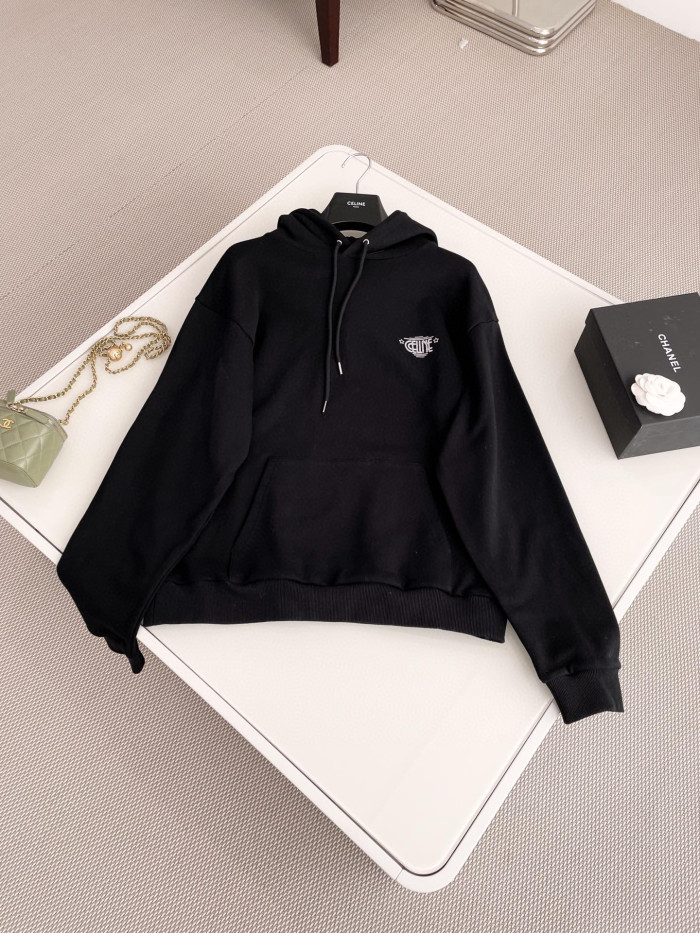 Celine  WILTERN Black Printed Hooded Sweater #nigo21896