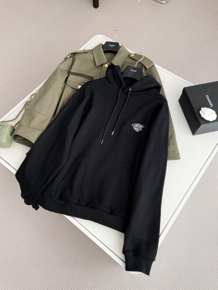 Celine  WILTERN Black Printed Hooded Sweater #nigo21896