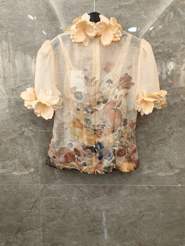 Zimmermann Lace Standing Collar Top Half Length Skirt Set #nigo21928