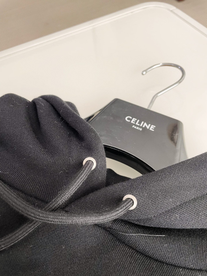 Celine  WILTERN Black Printed Hooded Sweater #nigo21896