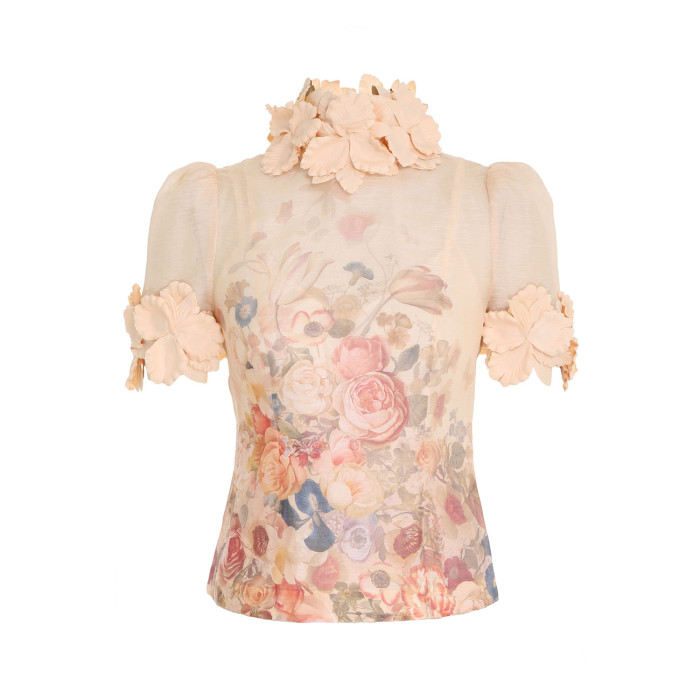 Zimmermann Lace Standing Collar Top Half Length Skirt Set #nigo21928
