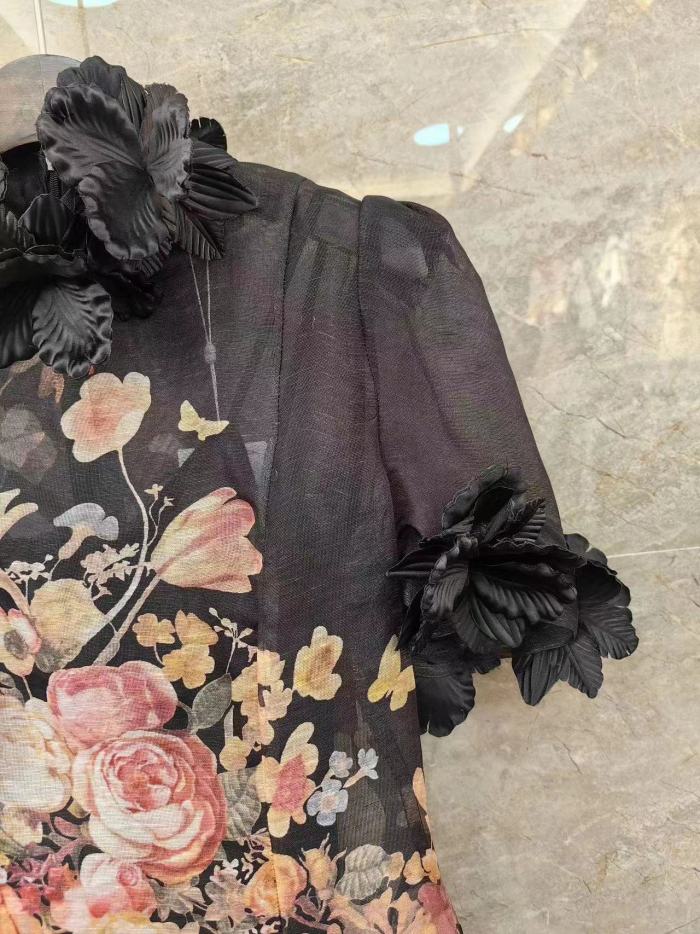 Zimmermann Lace Standing Collar Top Half Length Skirt Set #nigo21928