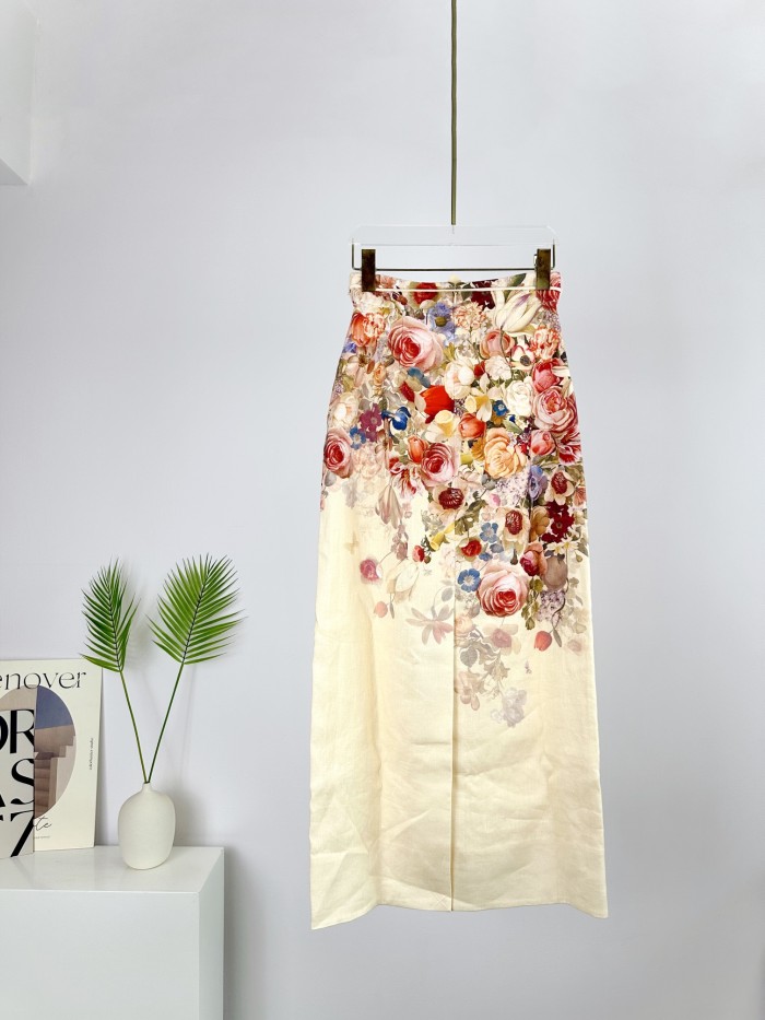Zimmermann Lace Standing Collar Top Half Length Skirt Set #nigo21928