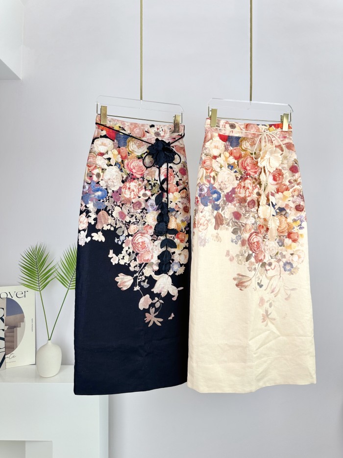 Zimmermann Lace Standing Collar Top Half Length Skirt Set #nigo21928