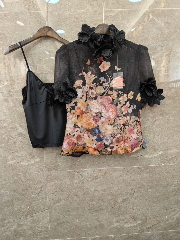 Zimmermann Lace Standing Collar Top Half Length Skirt Set #nigo21928