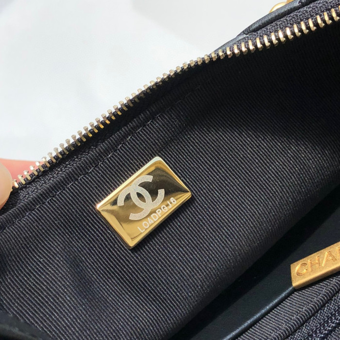 Chanel Black Leather Chain Diagonal Bag #nigo21913
