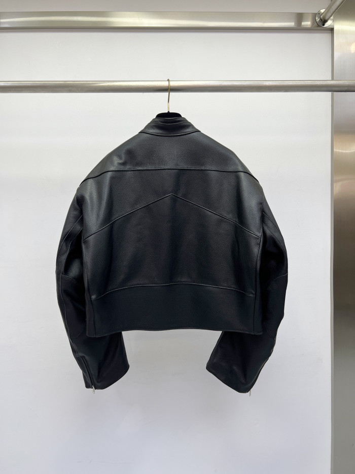 Vetements Black Short Sleeved Leather Jacket #nigo21919