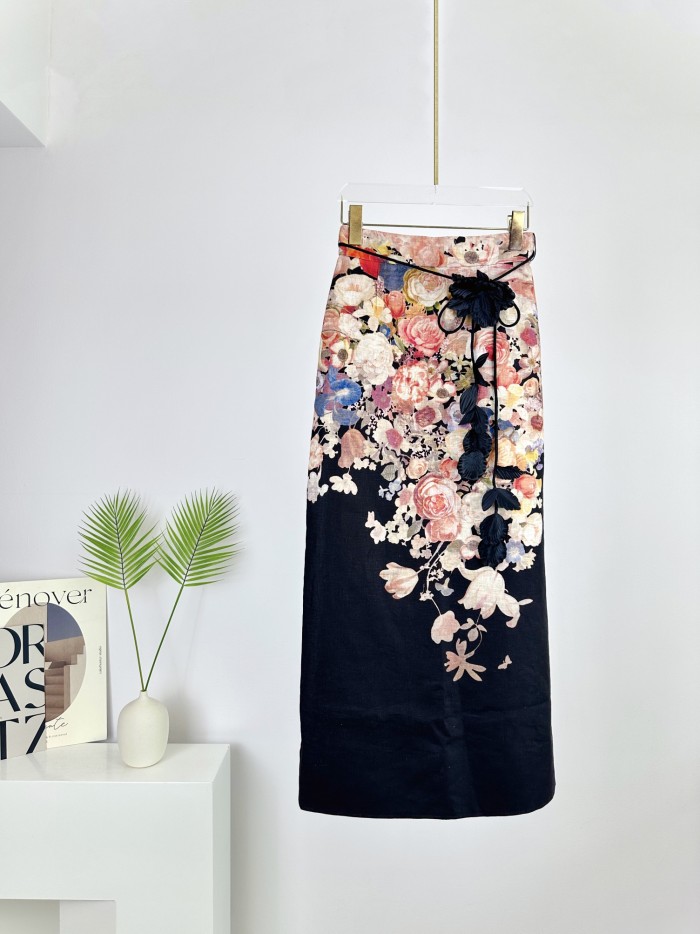 Zimmermann Lace Standing Collar Top Half Length Skirt Set #nigo21928