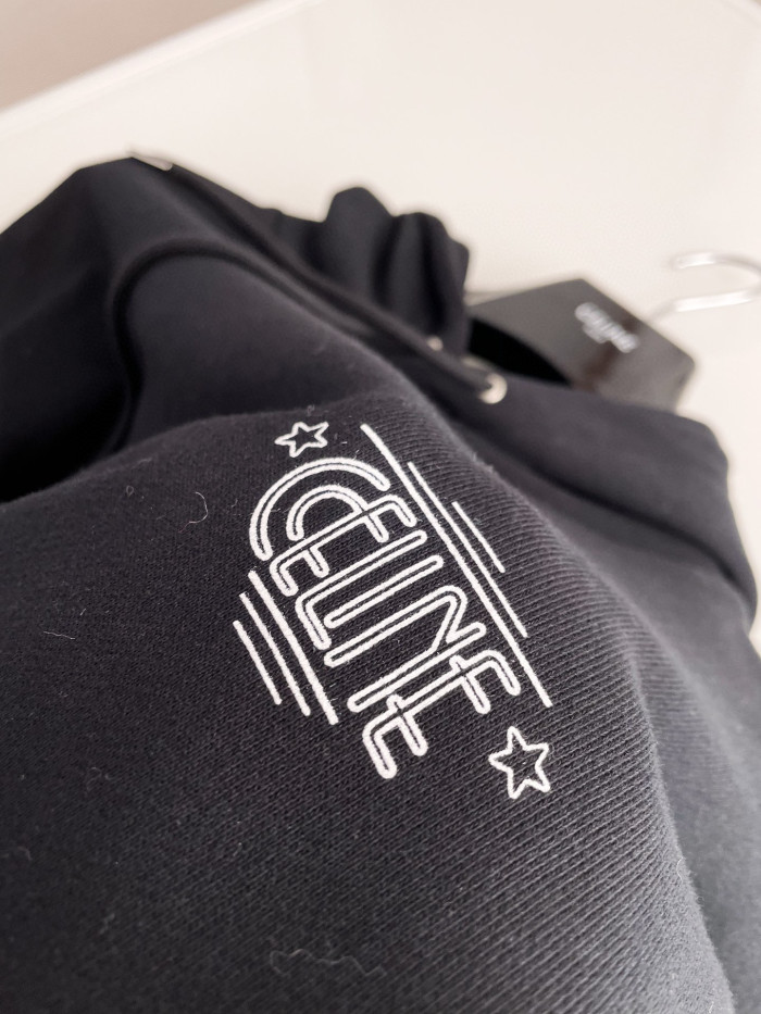 Celine  WILTERN Black Printed Hooded Sweater #nigo21896