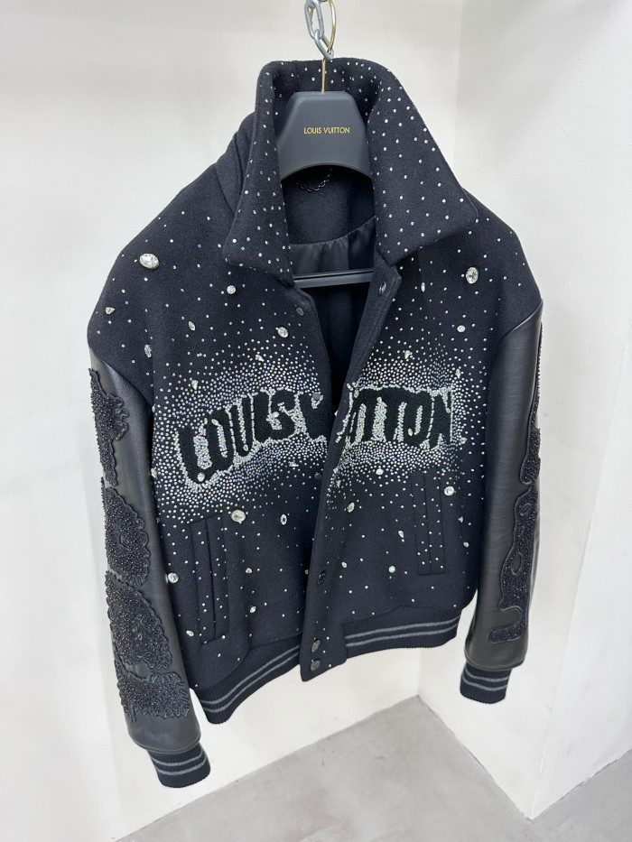 Louis Vuitton Rhinestone Lapel Button Down Jacket #nigo96595