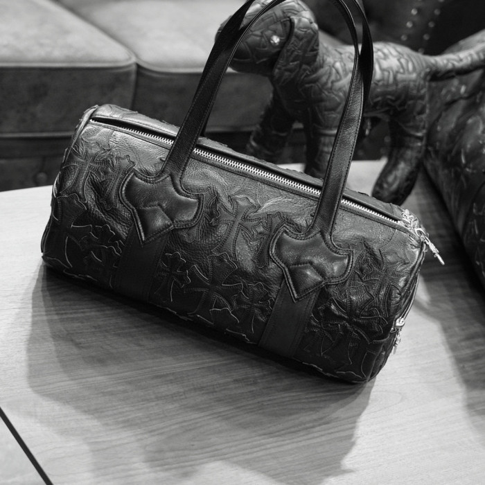 Chrome Hearts Black Leather Hand Luggage Bag #nigo21958