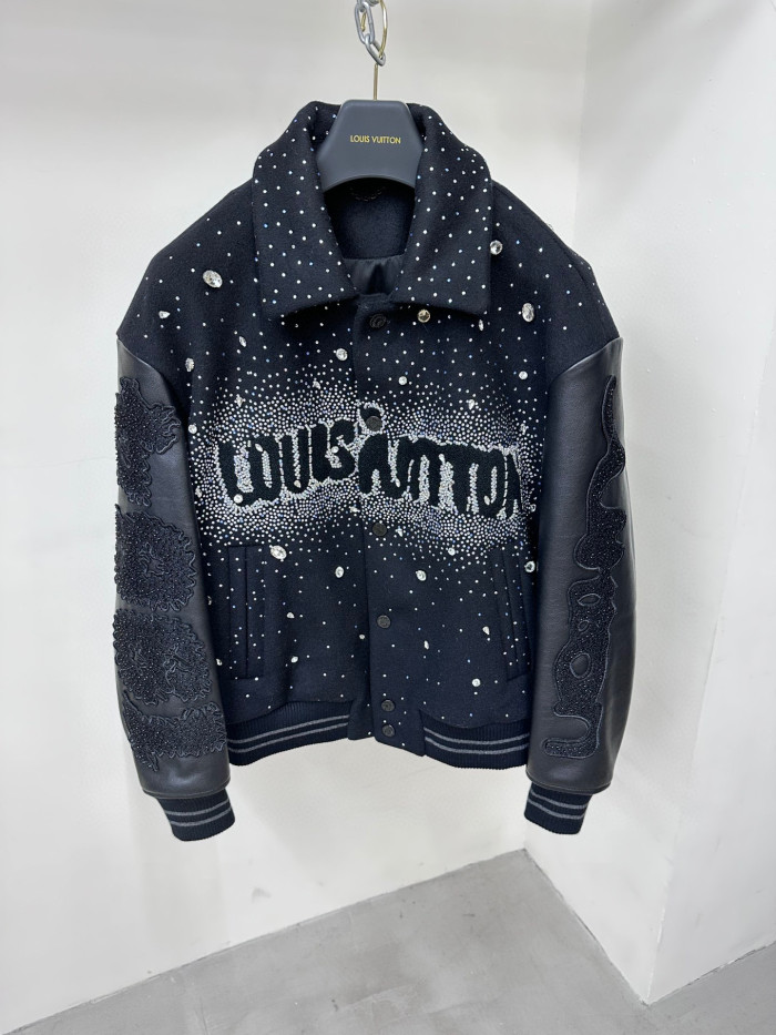 Louis Vuitton Rhinestone Lapel Button Down Jacket #nigo96595