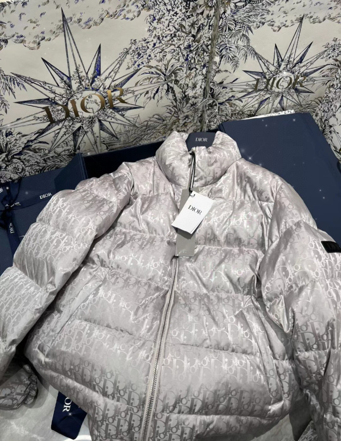 Dior Zipped Long Sleeve Dark Print Puffer Down Jacket #nigo96591