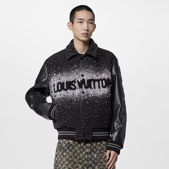 Louis Vuitton Rhinestone Lapel Button Down Jacket #nigo96595