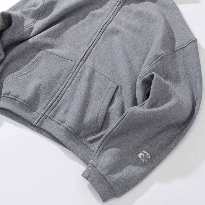 Alexander Wang Gray Zippered Loose Hooded Sweatshirt Ngvp #nigo6687