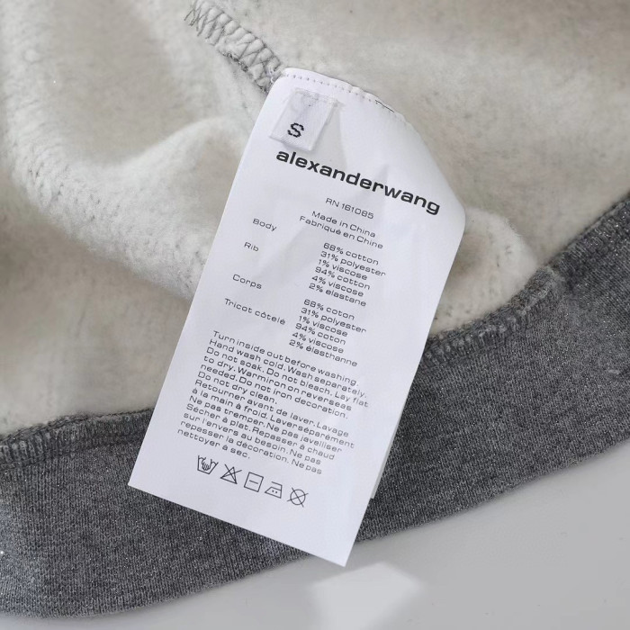 Alexander Wang Gray Zippered Loose Hooded Sweatshirt Ngvp #nigo6687