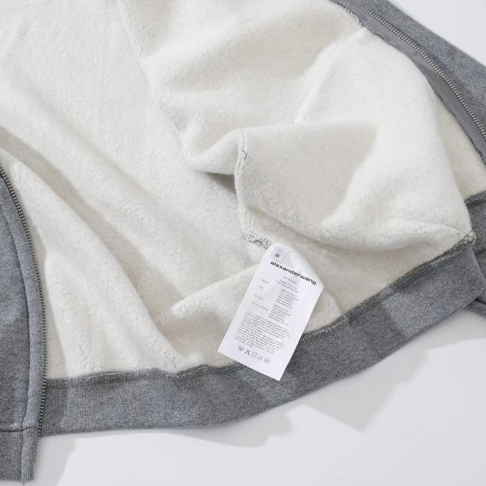 Alexander Wang Gray Zippered Loose Hooded Sweatshirt Ngvp #nigo6687